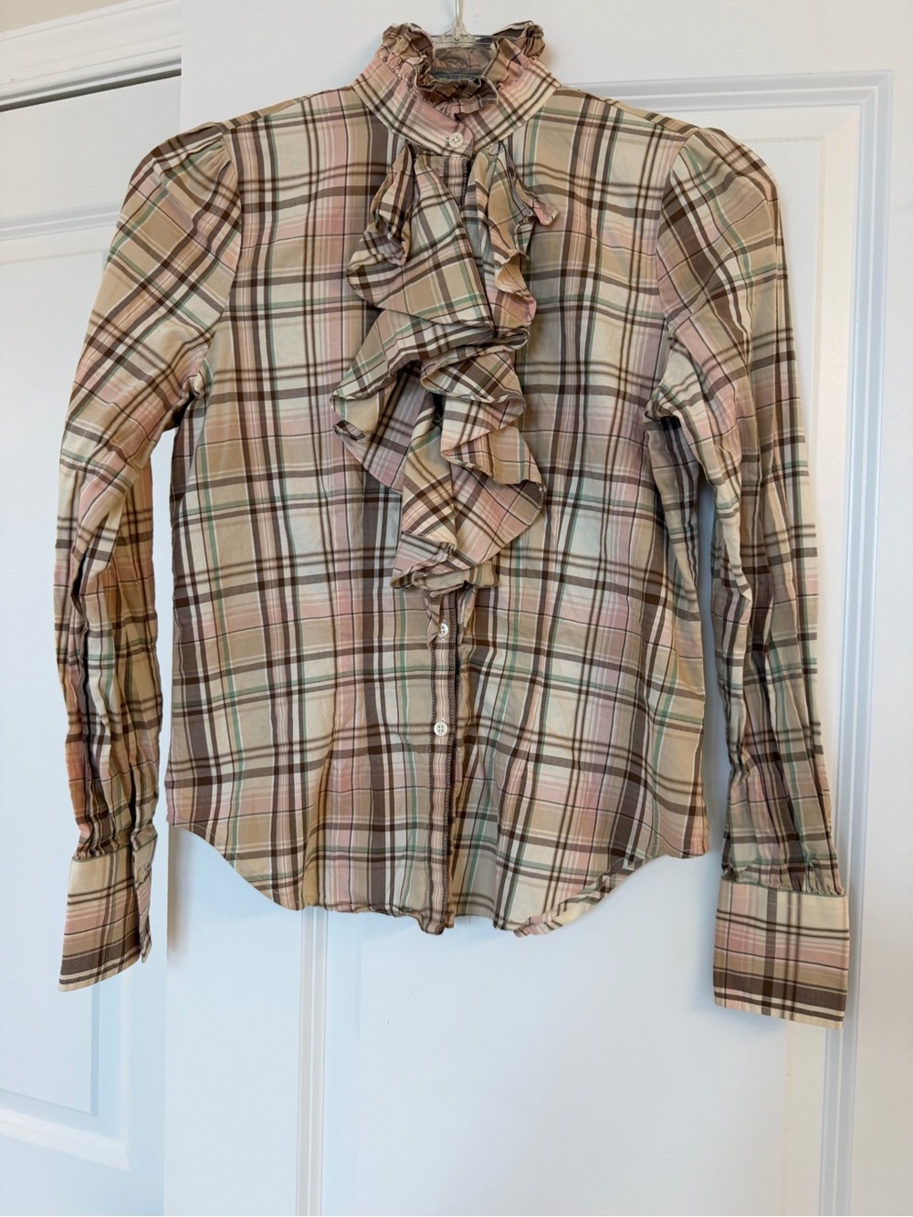 Lauren by Ralph Lauren Ruffle Button-Up Top